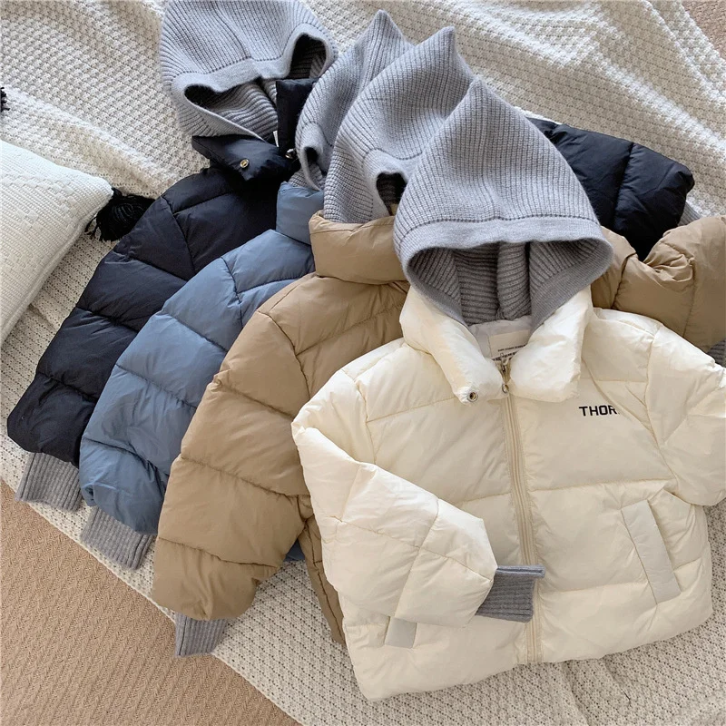 Girls Down Coat Jacket Cotton Outwear Windbreaker Vintage Warm Thicken Winter Skiwear Sport School Children’s Clothing